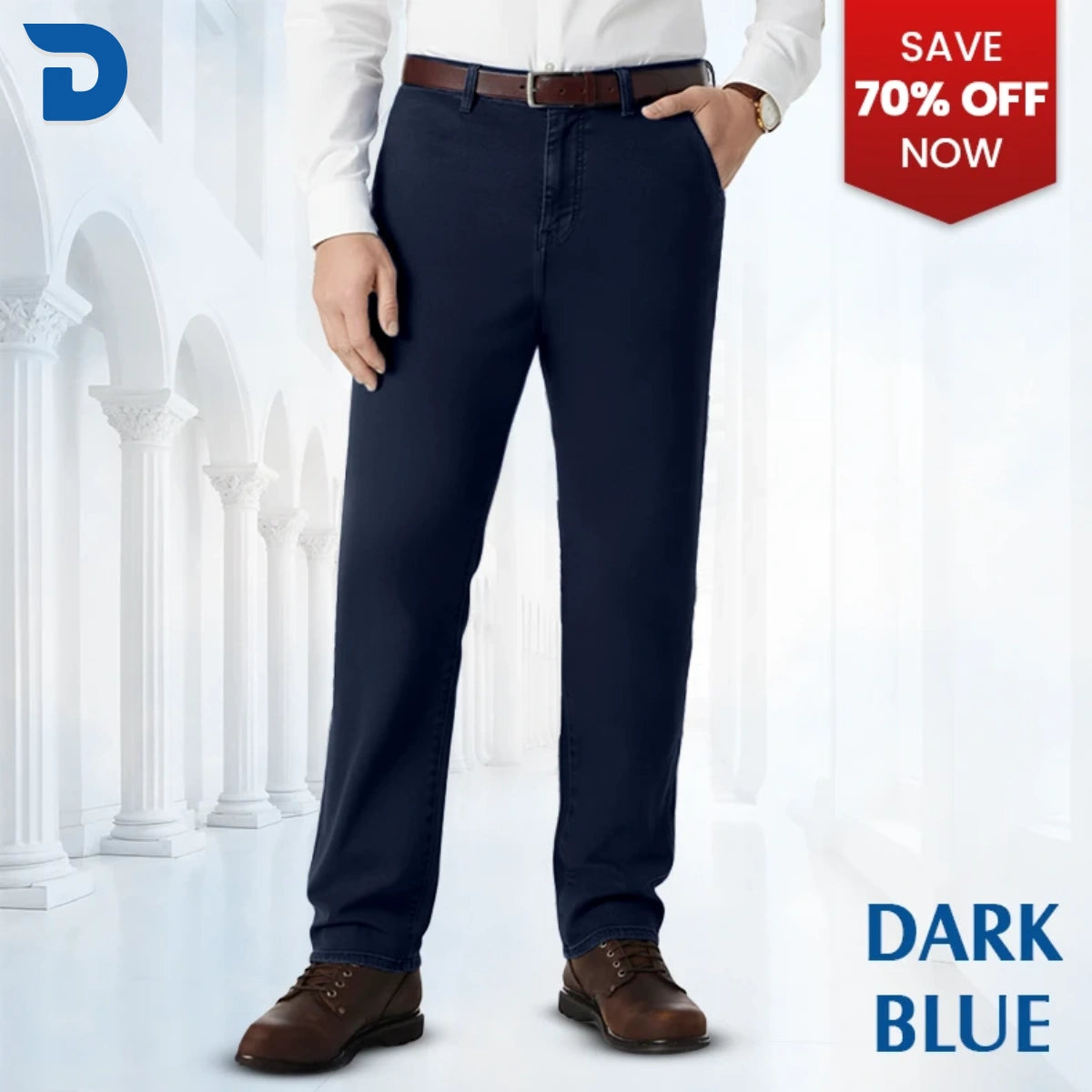 Men's Classic Straight Fit Stretch Jeans